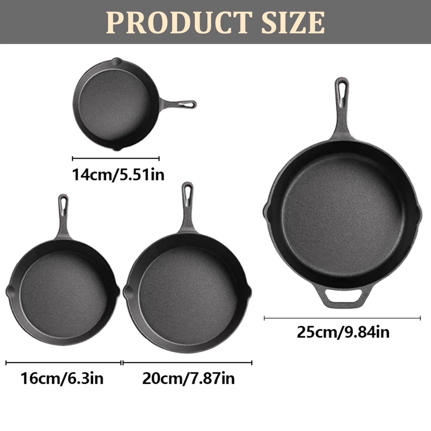Premium Cast Iron Skillet Set For Versatile Cooking