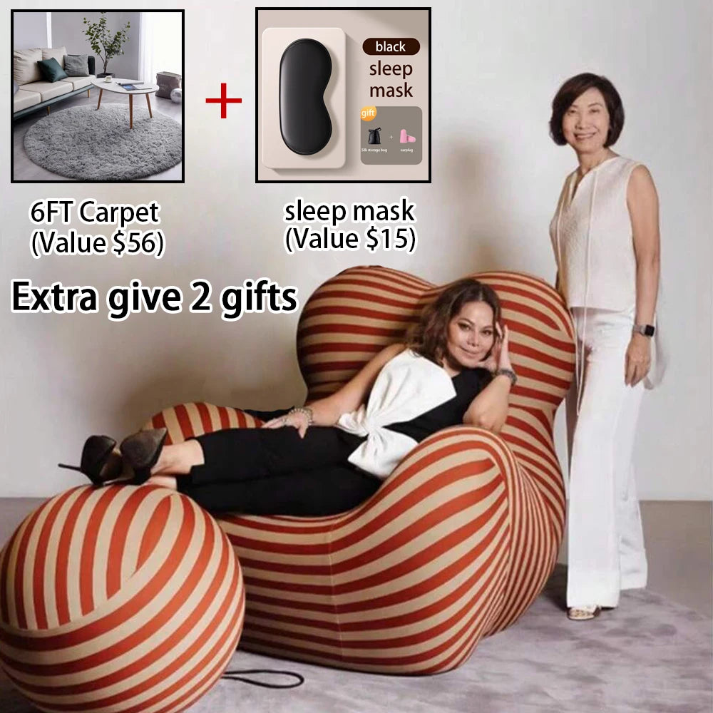 Cozy Living Room Recliner Lounge Sofa Chair With Bean Bag