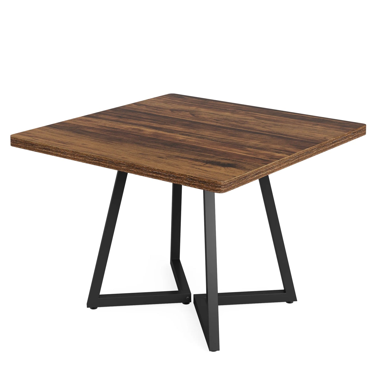 Tribesigns Industrial Wood Square Dining Table Metal Base