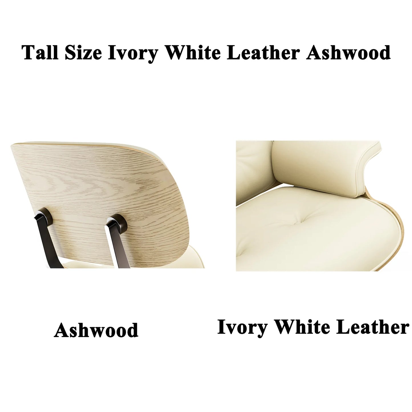 Genuine Leather Chaise Lounge Chair and Ottoman Living Room