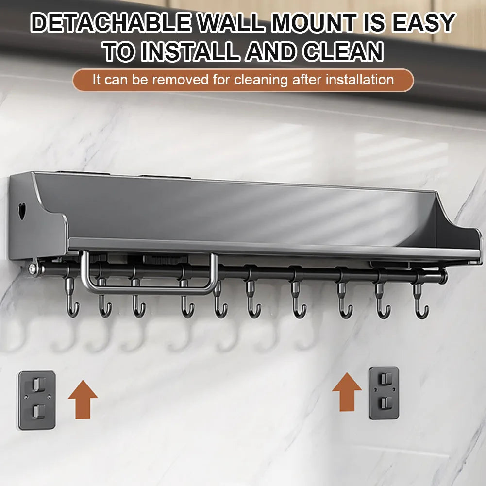 Compact Hanging Storage Rack For Kitchen Spices And Utensils