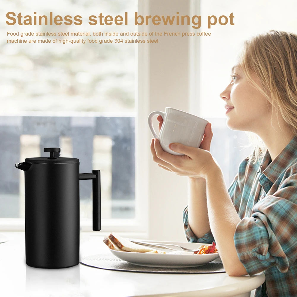 Stainless Steel French Press Coffee Maker With Insulation