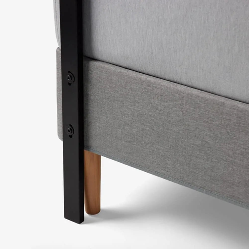 Luxuriously Upholstered Headboard Platform Bedstead Frame With Tapered Hardwood Legs