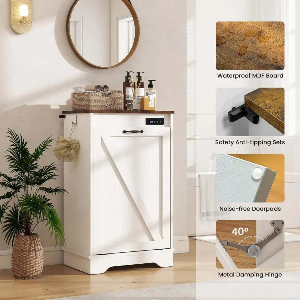 Modern Tilt Out Trash Can Cabinet for Kitchen and Laundry