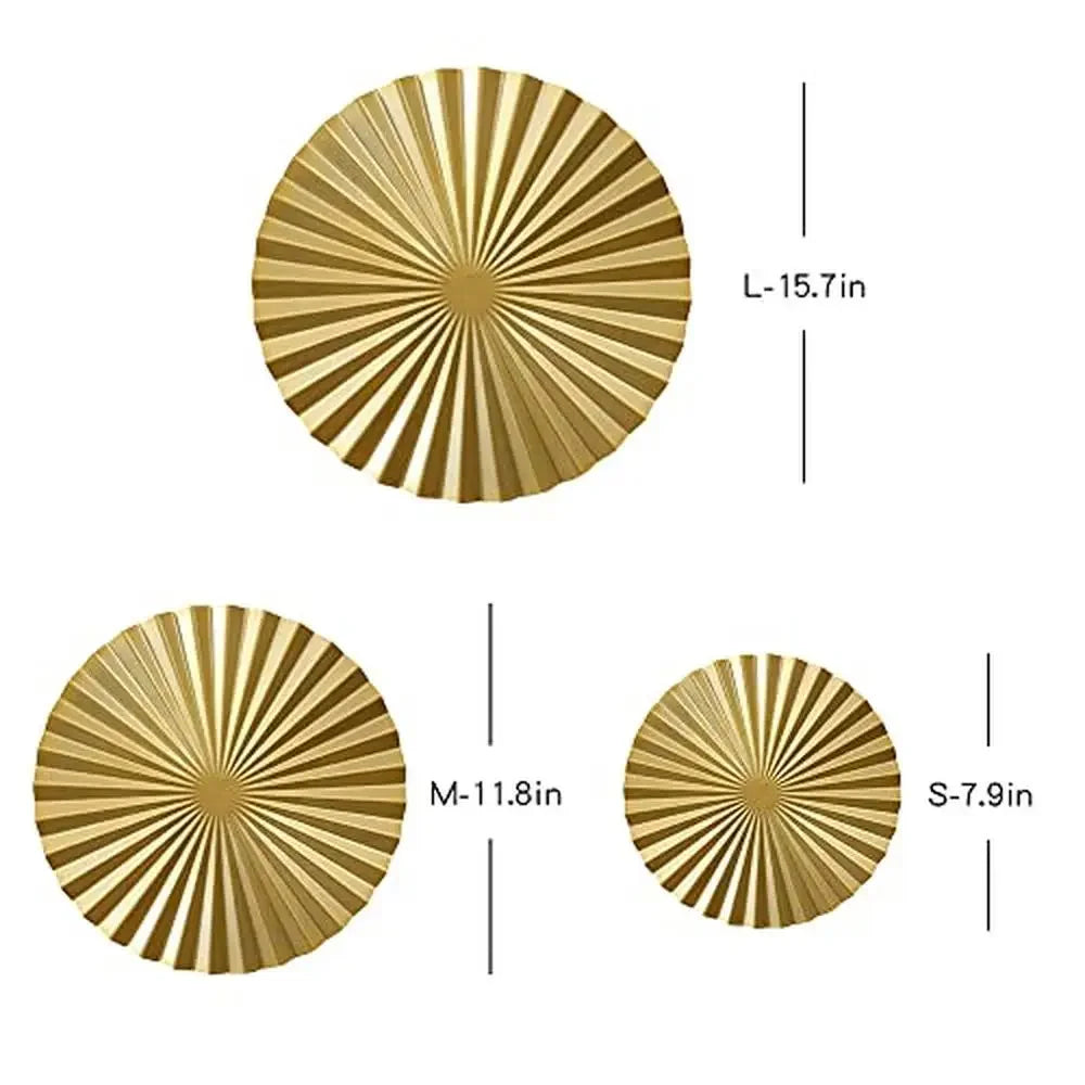 Iron Sunburst Wall Decor Set of 6 Hanging Ornaments