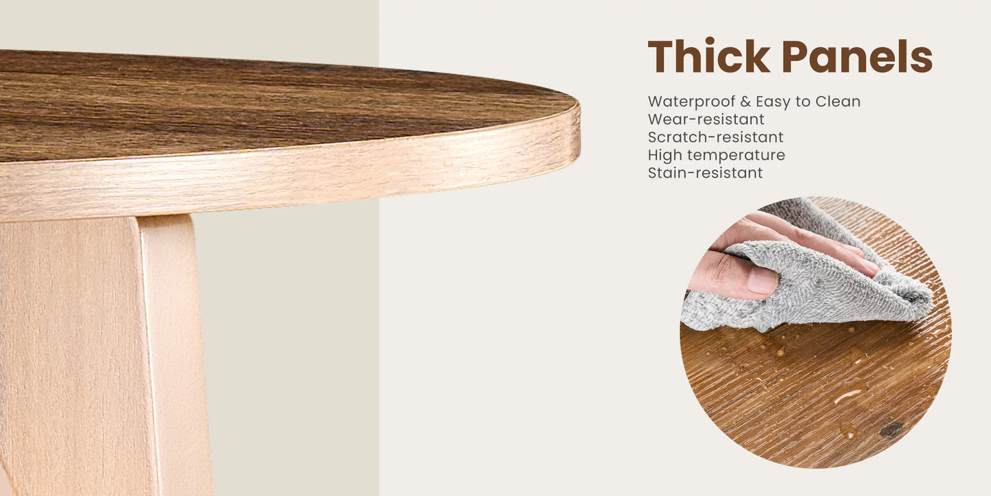 JHK Wood Coffee Table Modern Design With Storage Two Tier