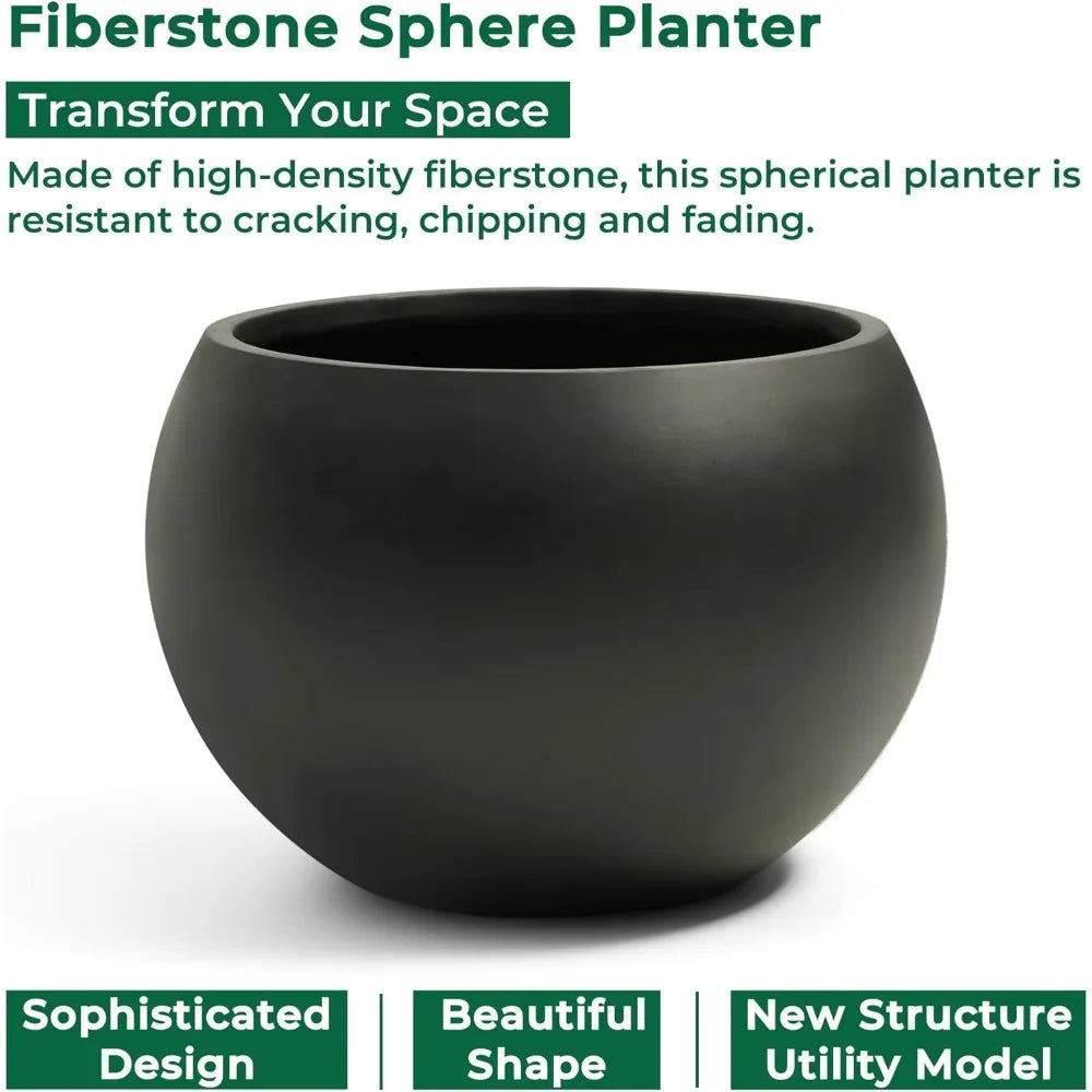 Sphere Planter With Drainage Hole And Silicone Plug