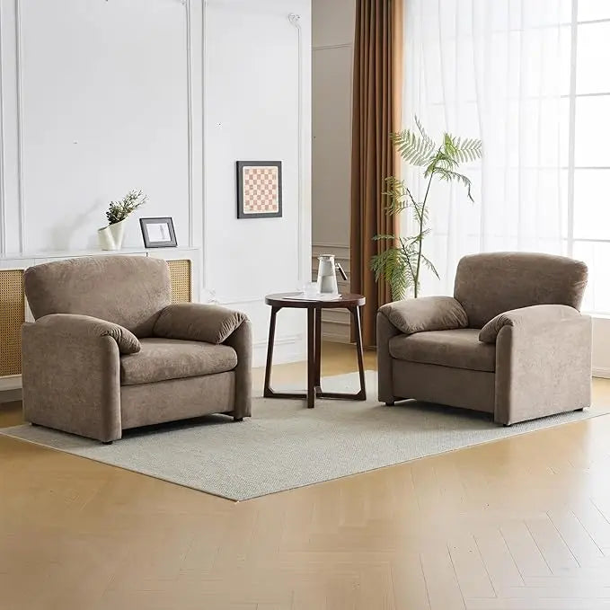 Soft Upholstered Chenille Lounge Chairs For Living Room