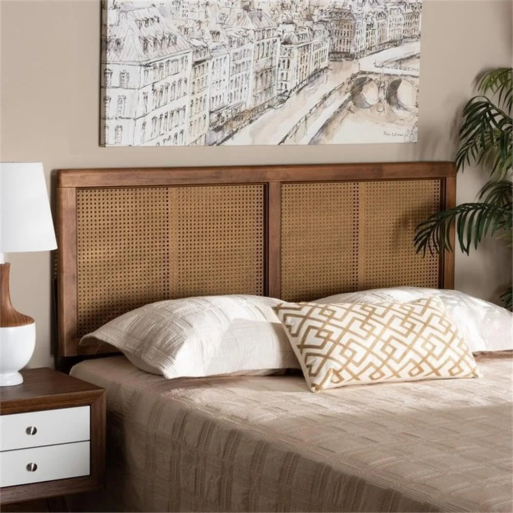 Rattan Headboard Mid Century Modern Style For Bed Frames And Bedroom Decor Versatile Accessory