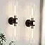 Wall Sconces Set Of Two Metal Fixtures With Clear Glass