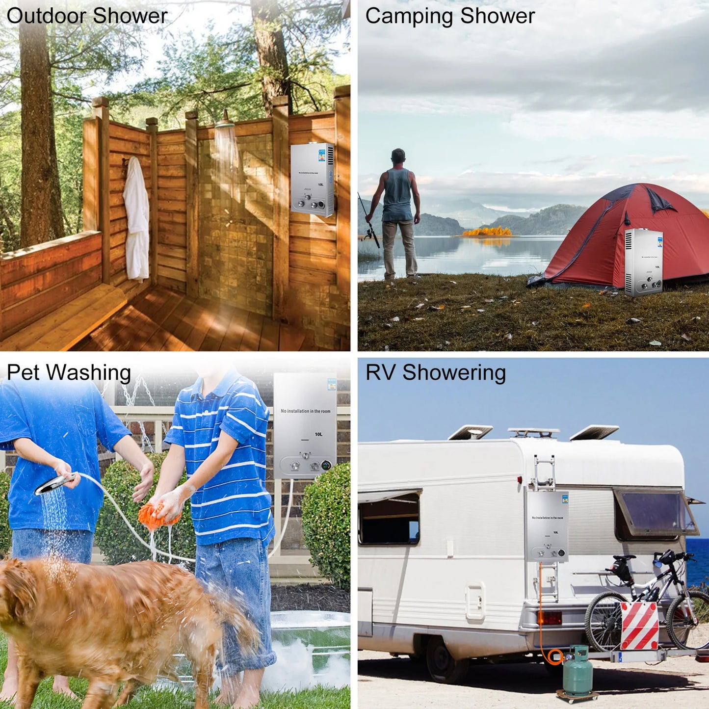 VEVOR Propane Tankless Water Heater For Bathroom Outdoors