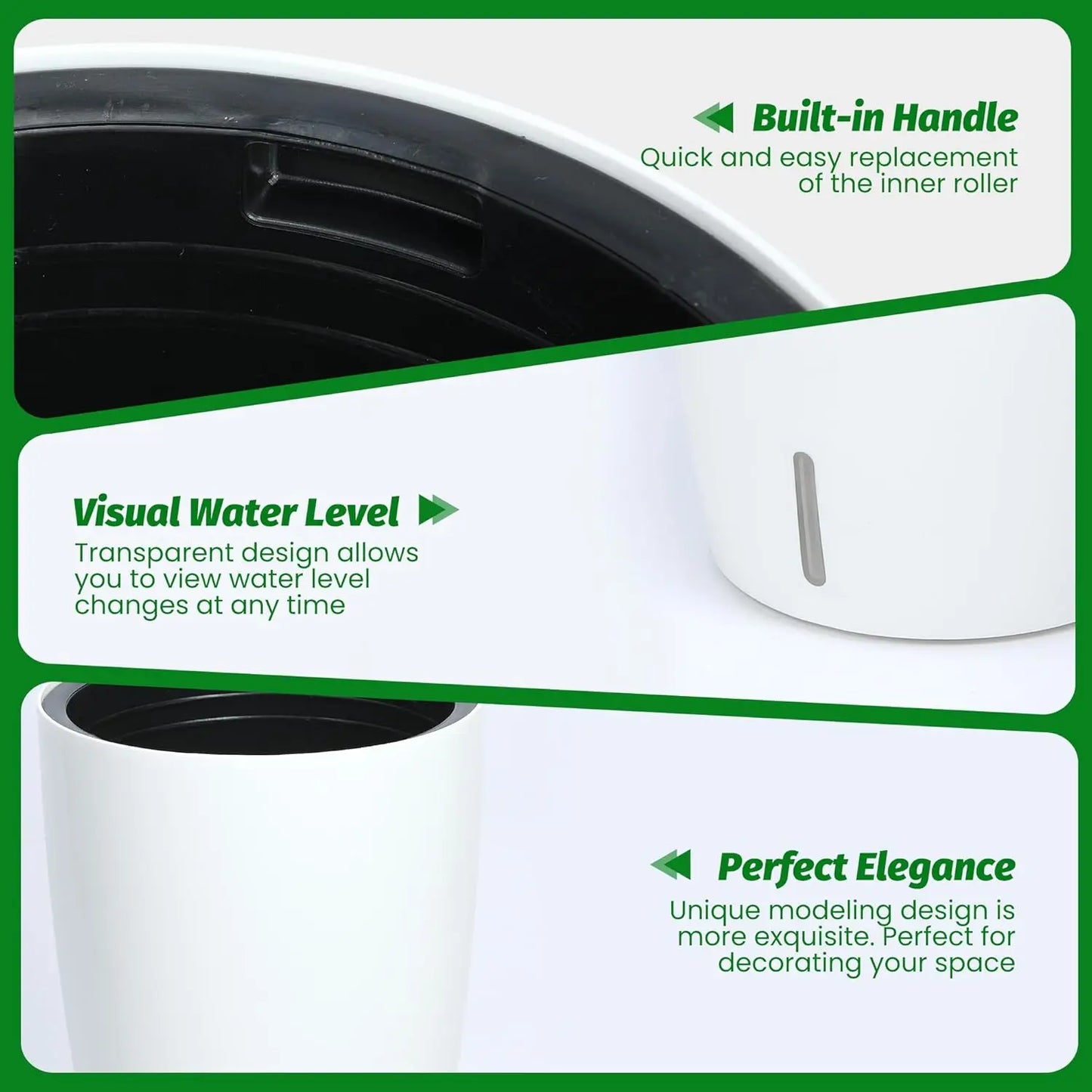 Self Watering Planter Set With Water Level Gauge Pair