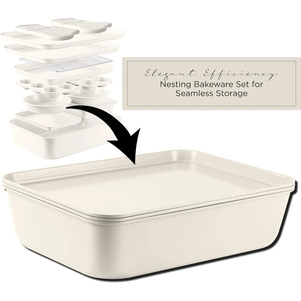 Country Kitchen Nonstick Stackable Bakeware Set Easy Release