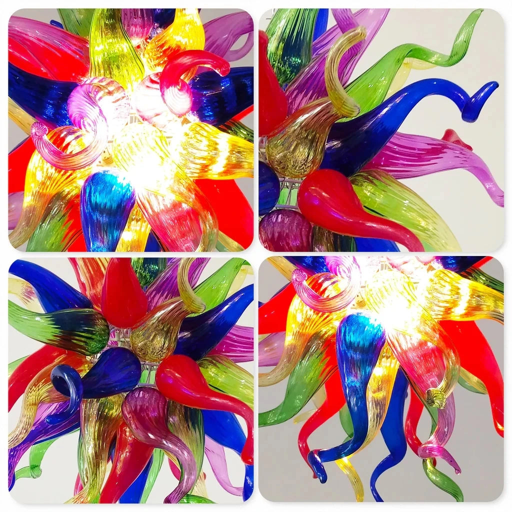 Longree Blown Glass Chandelier Art Deco Ceiling Light