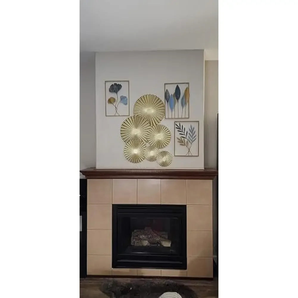 Iron Sunburst Wall Decor Set of 6 Hanging Ornaments