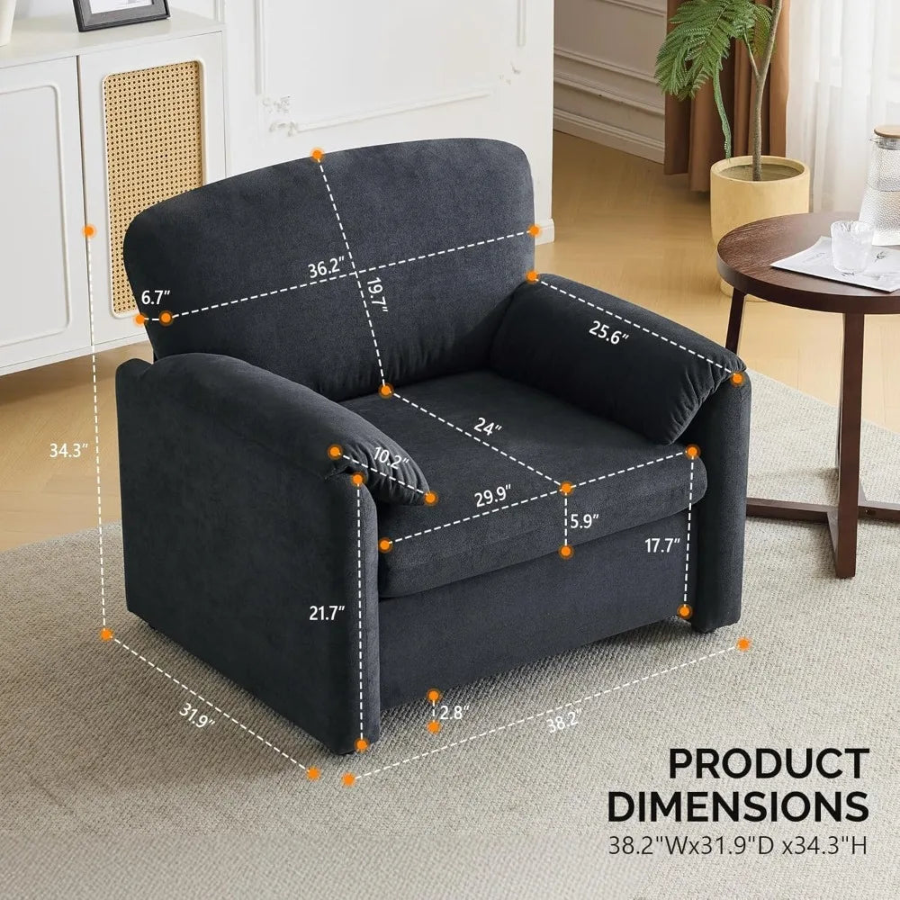 Soft Upholstered Chenille Lounge Chairs For Living Room