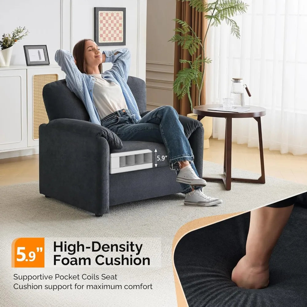 Soft Upholstered Chenille Lounge Chairs For Living Room