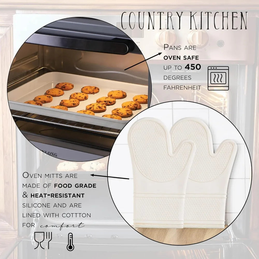 Country Kitchen Nonstick Stackable Bakeware Set Easy Release