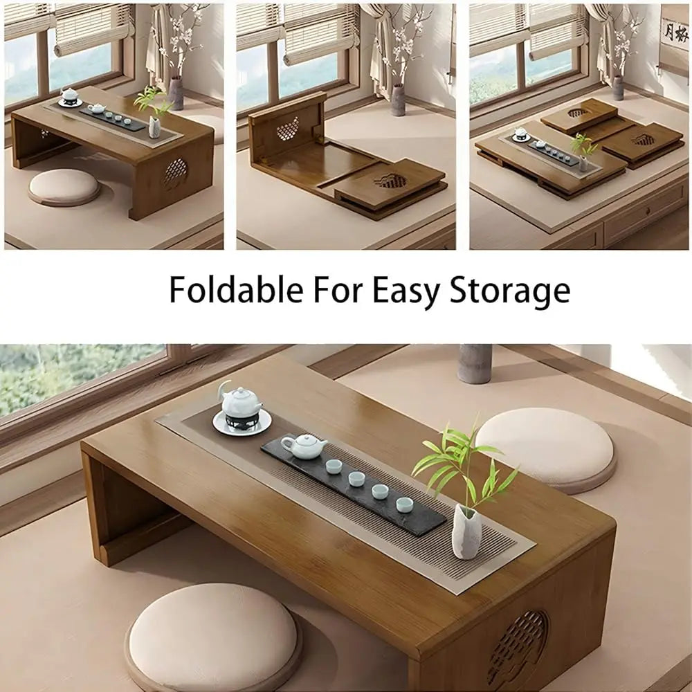 Foldable Japanese Floor Coffee Table For Living Room Tea