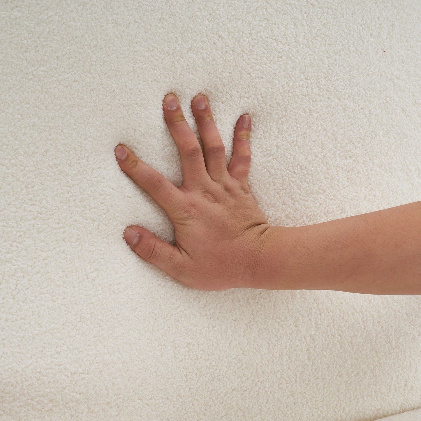 Solid Wood Armrest Teddy Velvet Indoor Lounge Chair