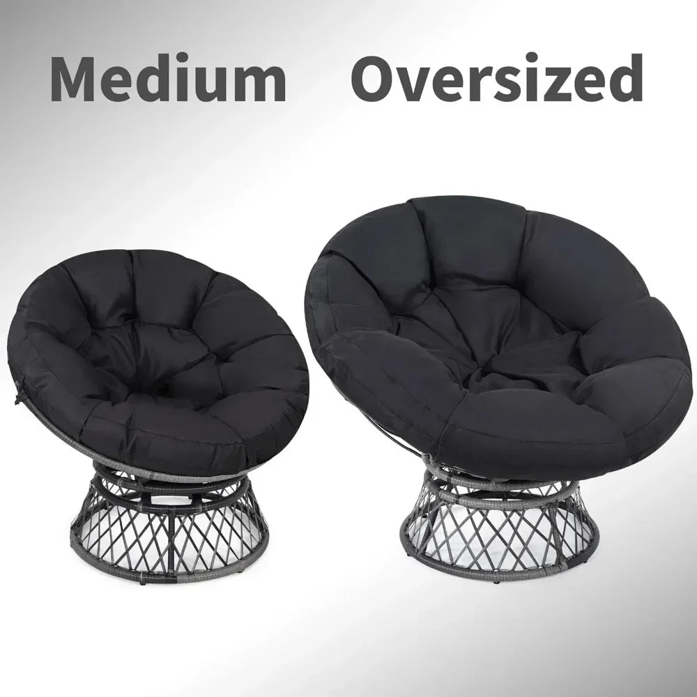Papasan Chair With Cushion And Frame Waterproof 360 Swivel