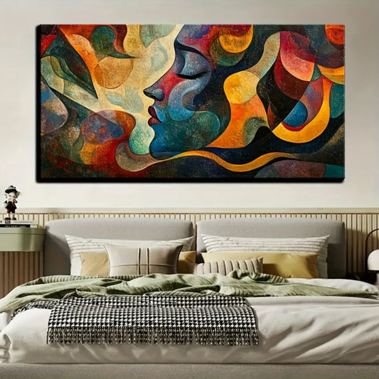 Abstract Canvas Art Modern Painting With Pine Frame