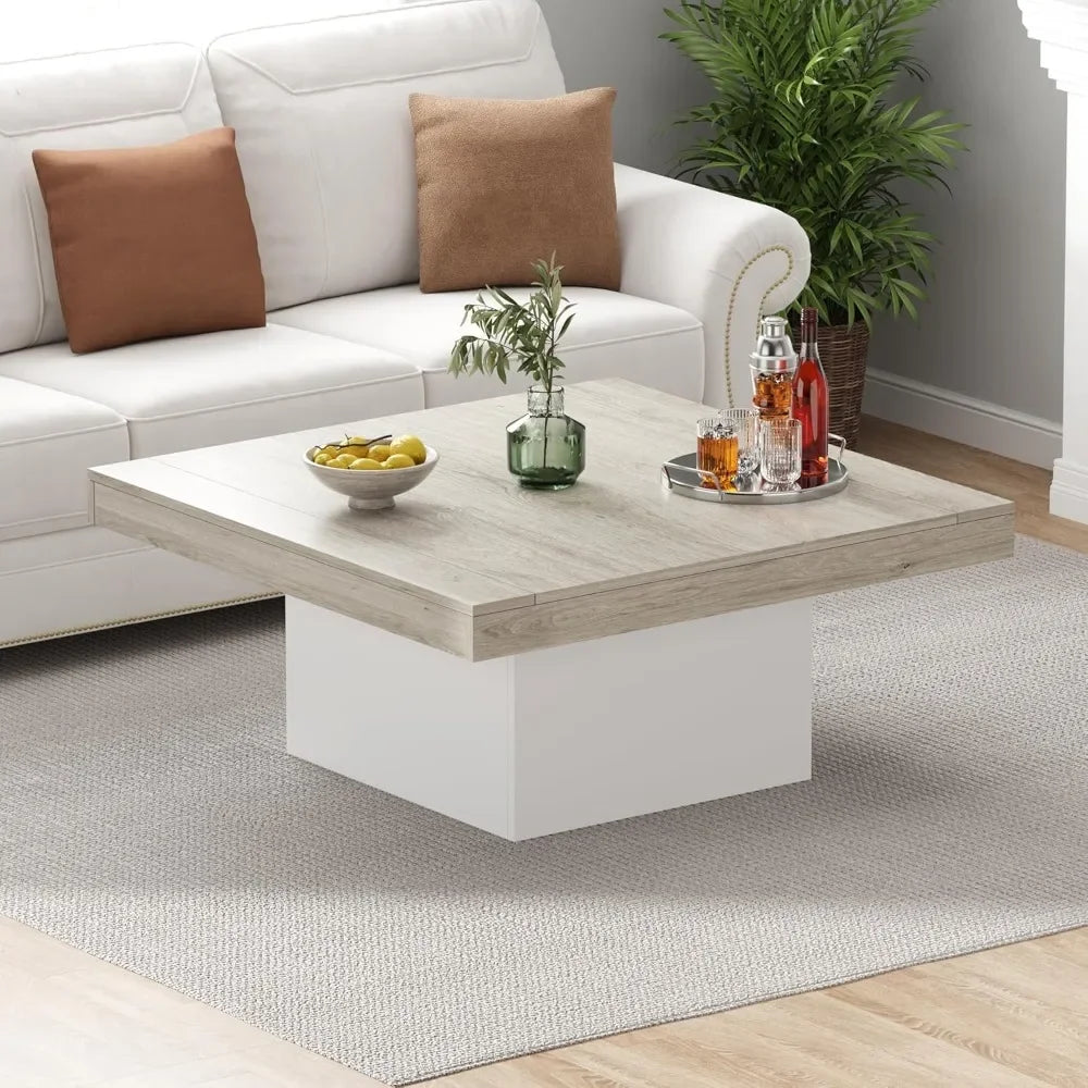 LED Light Square Coffee Table for Living Room and Office
