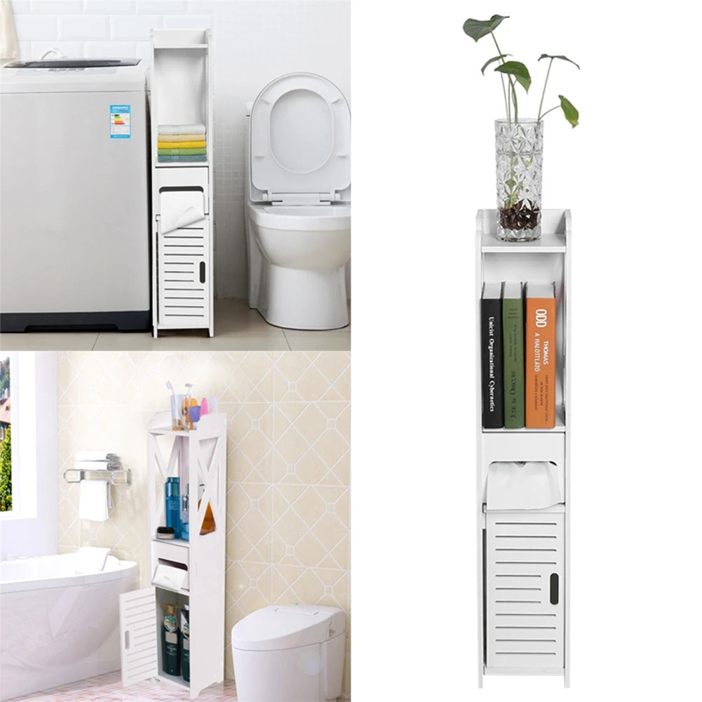 Bathroom Toilet Cabinet Cupboard With Tissue Storage Organizer
