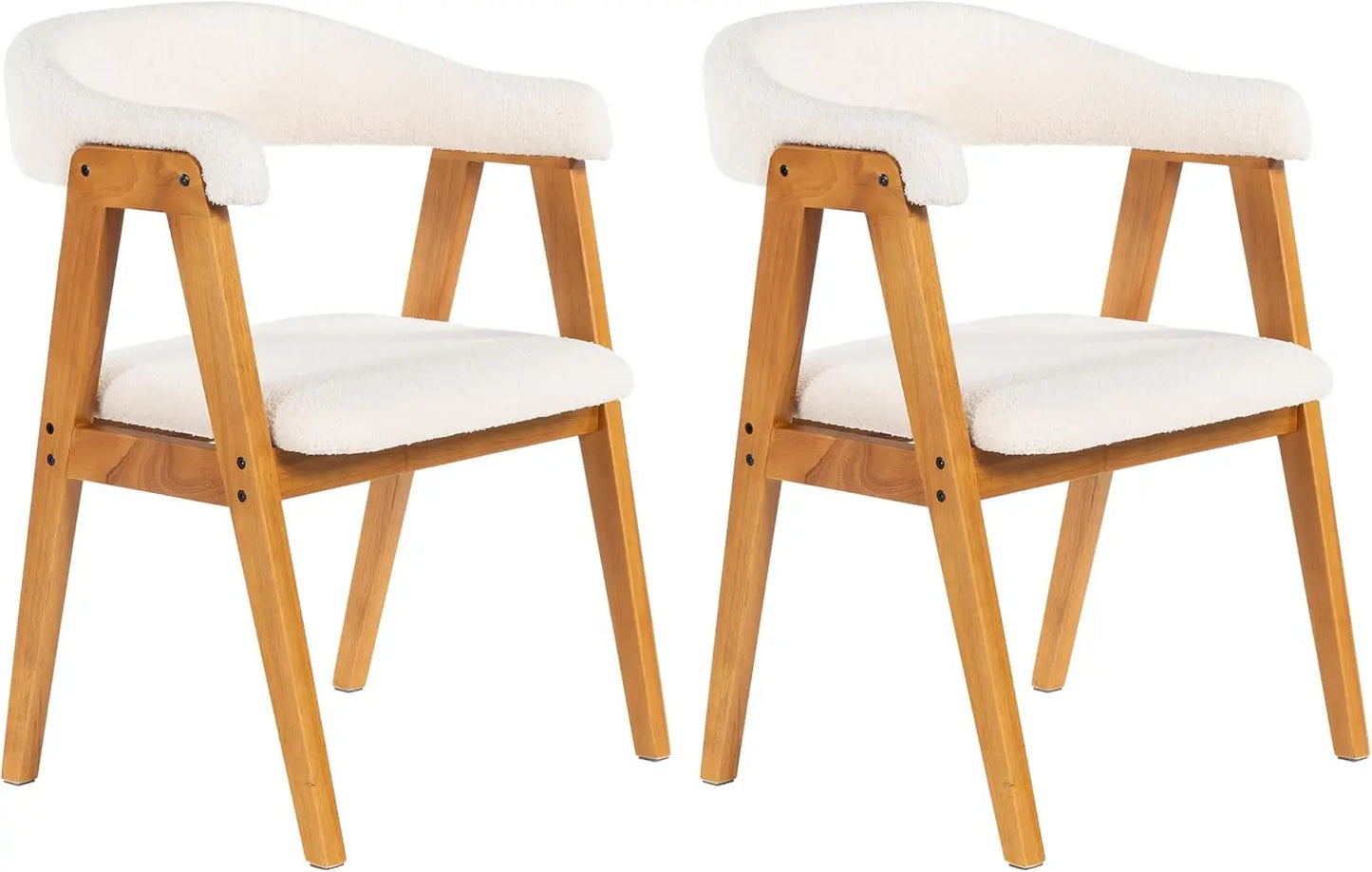 Wooden Upholstered Dining Chair With Arms For Kitchen Dining