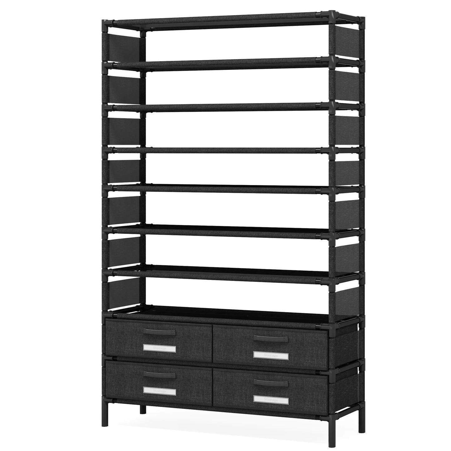 Tribesigns 10 Tier Shoe Rack Organizer With Four Bins