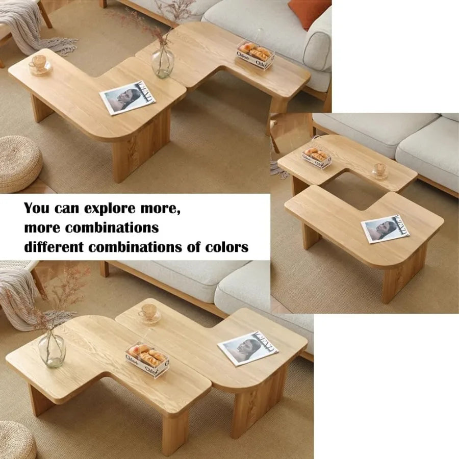 Nesting Coffee Table Set Interlocking L Shaped Tables