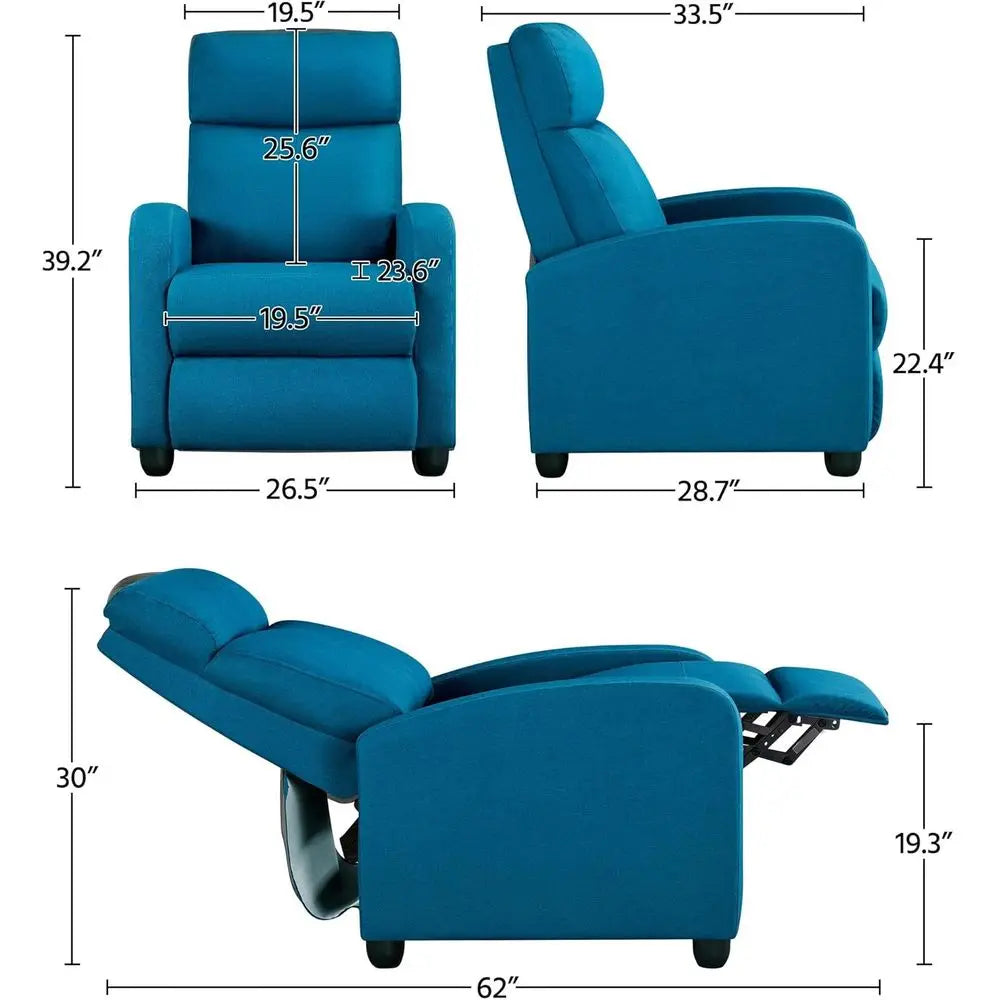 Pocket Spring Recliner Sofa Chair for Home Theater Living Room