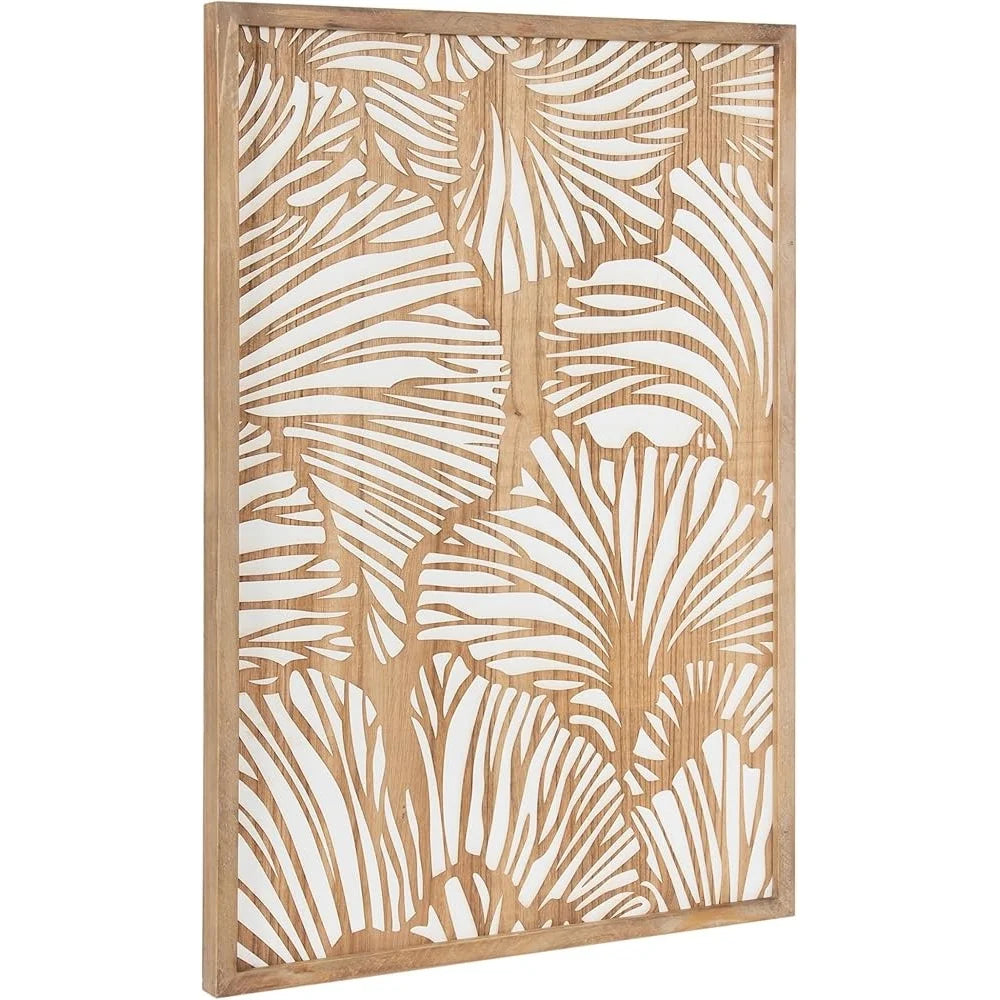 Ginkgo Leaf Wood Wall Art Plaque Modern Floral Design