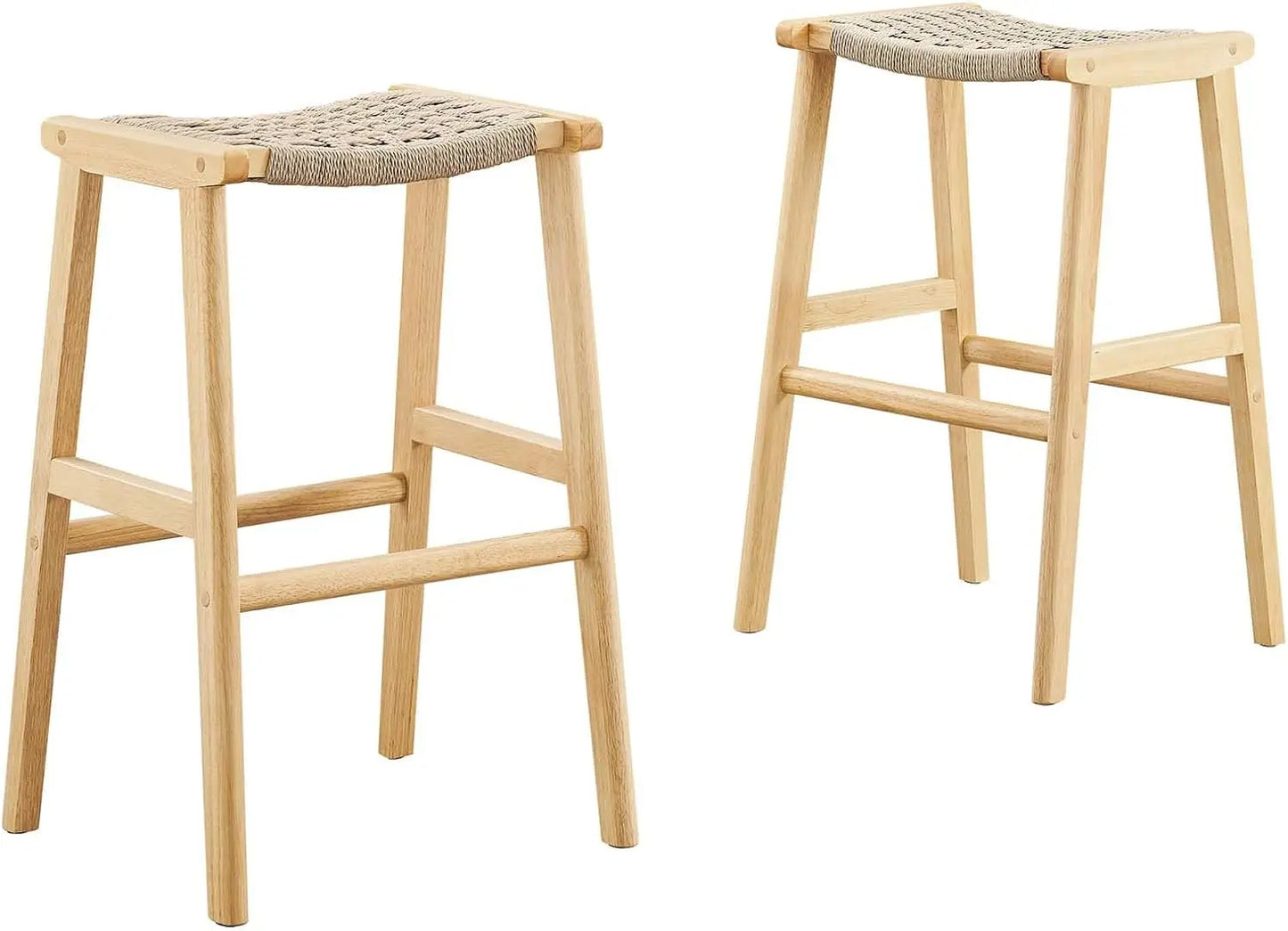 Saoirse Woven Rope Wood Dining Side Chair With Fabric Seat