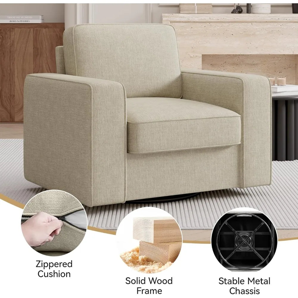 Mid Century Swivel Accent Chair FSC Certified Armchair