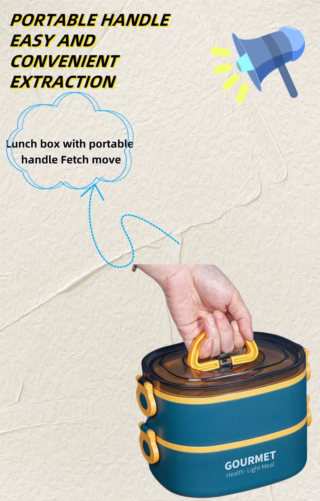 Stackable Three Layer Lunch Box Leakproof Microwave Safe