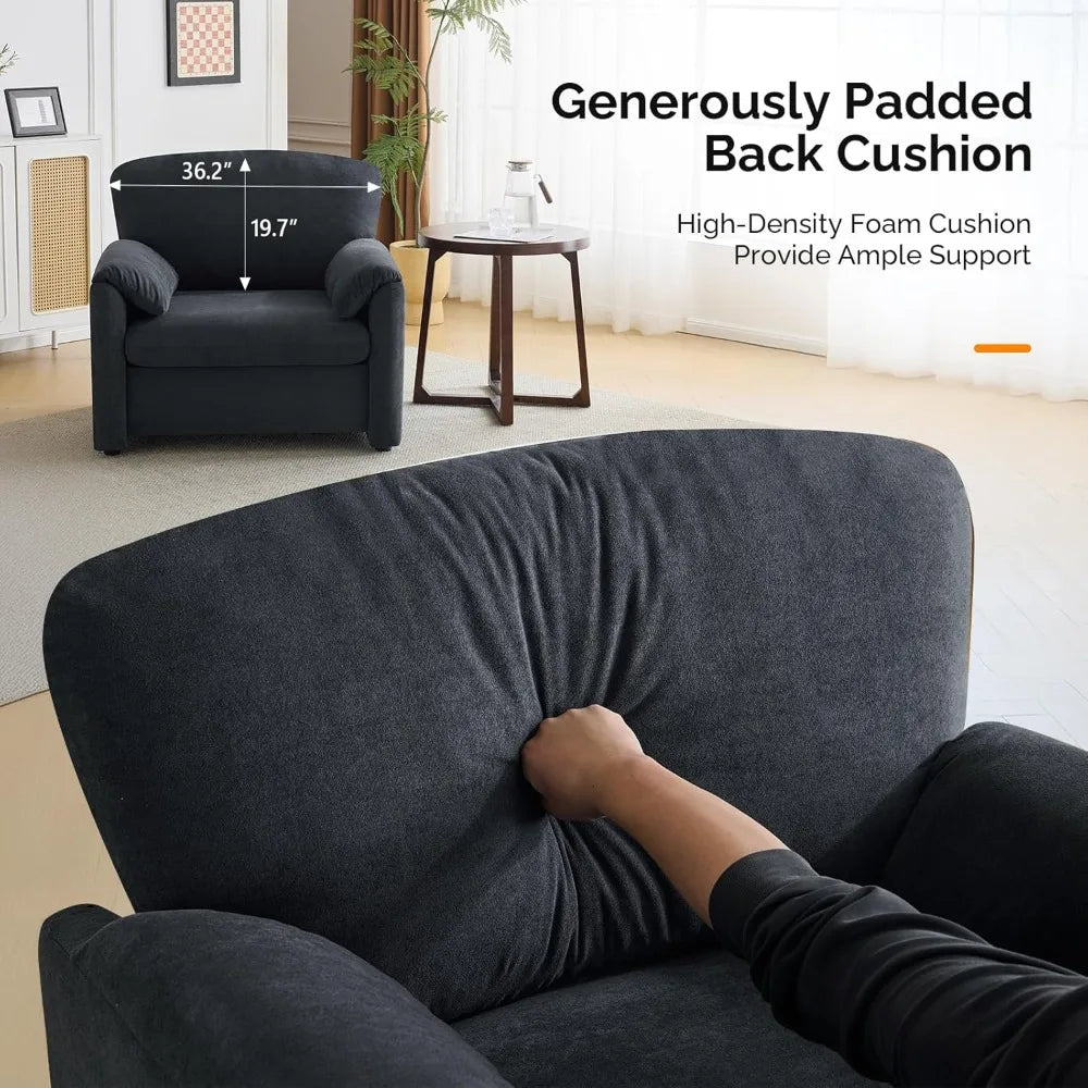 Soft Upholstered Chenille Lounge Chairs For Living Room