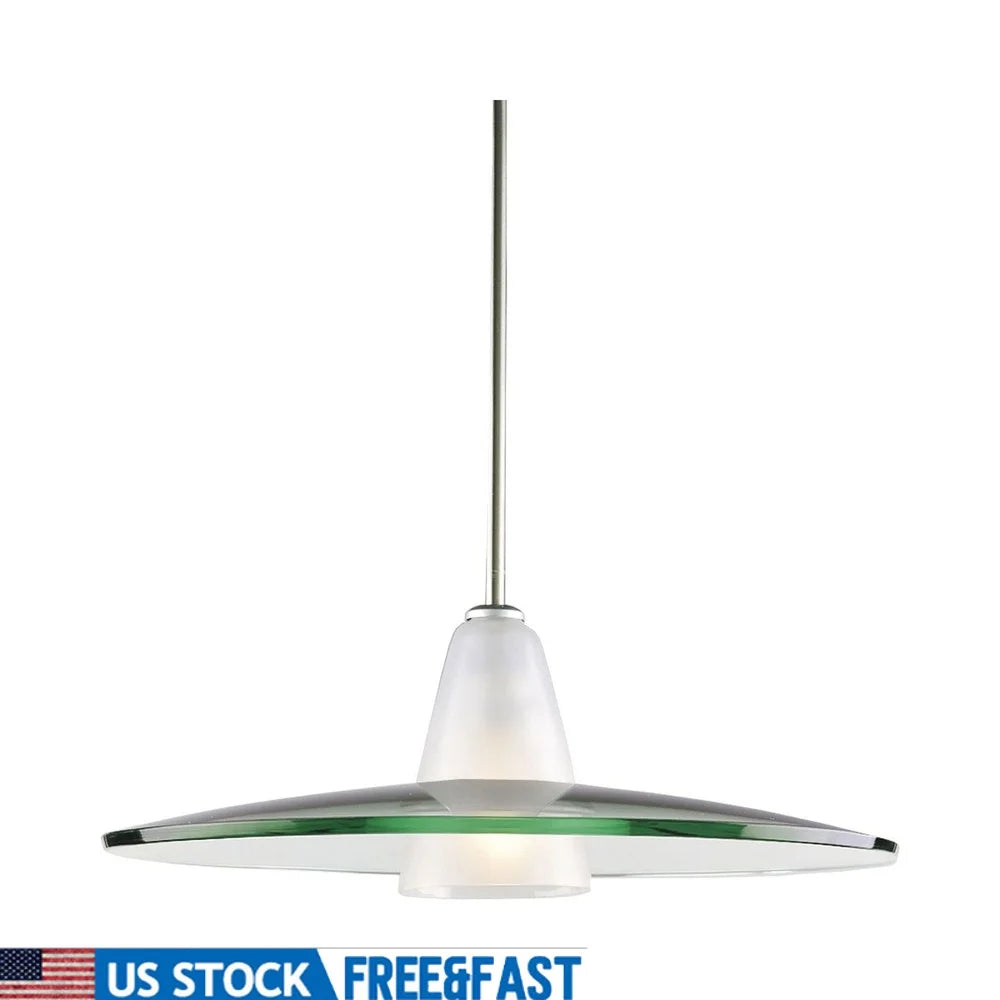 Modern Dimmable Pendant Light With Etched Glass Fixture
