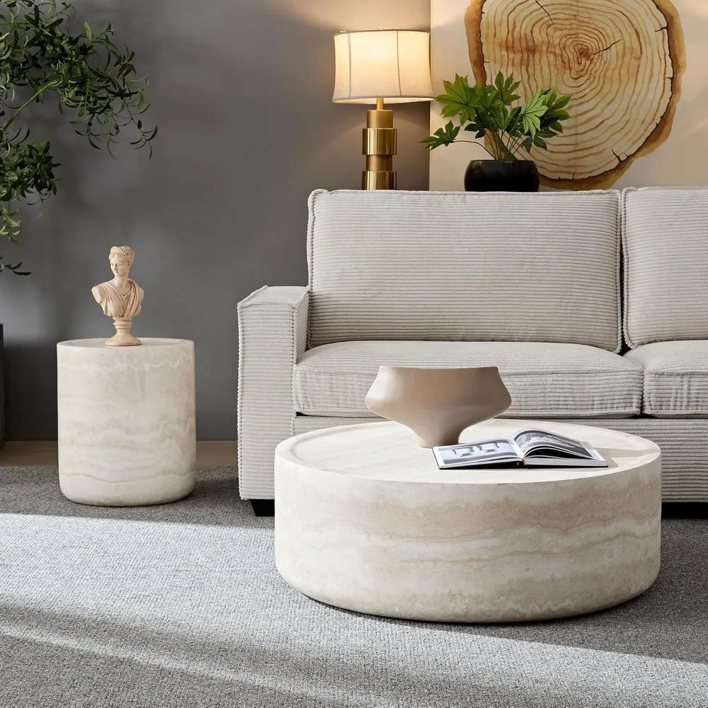 Round Modern Side Table for Living Room and Office
