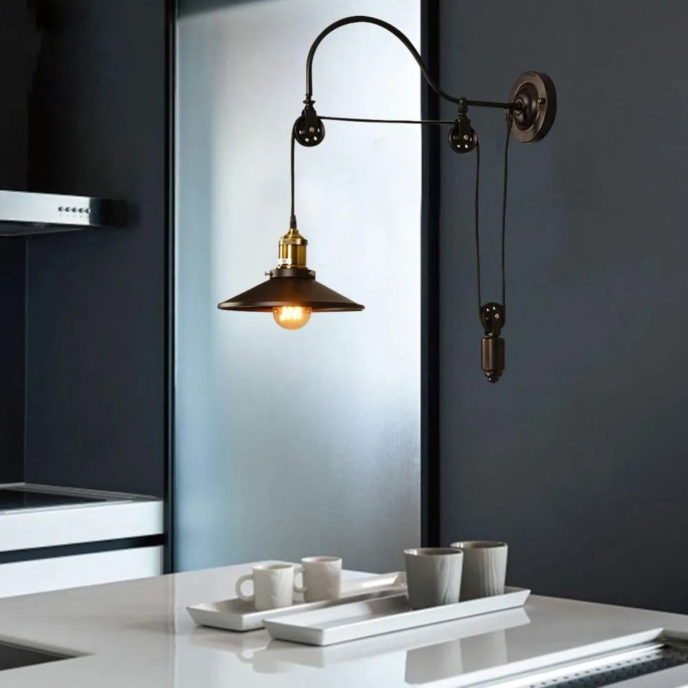 Industrial Gooseneck Wall Sconce Lamp With Adjustable Arm