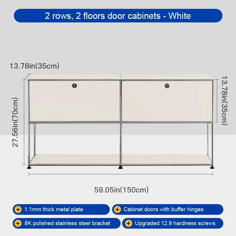 TV Stand Storage Corner Cabinet Stainless Steel Display Cabinet for Living Room