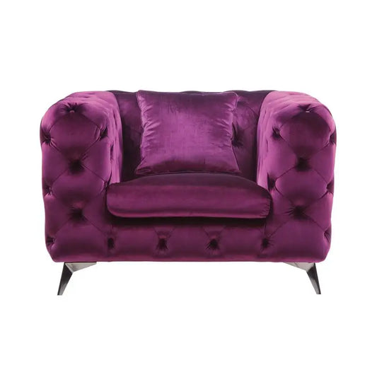 Velvet Tufted Accent Chair For Living Room Decor Modern