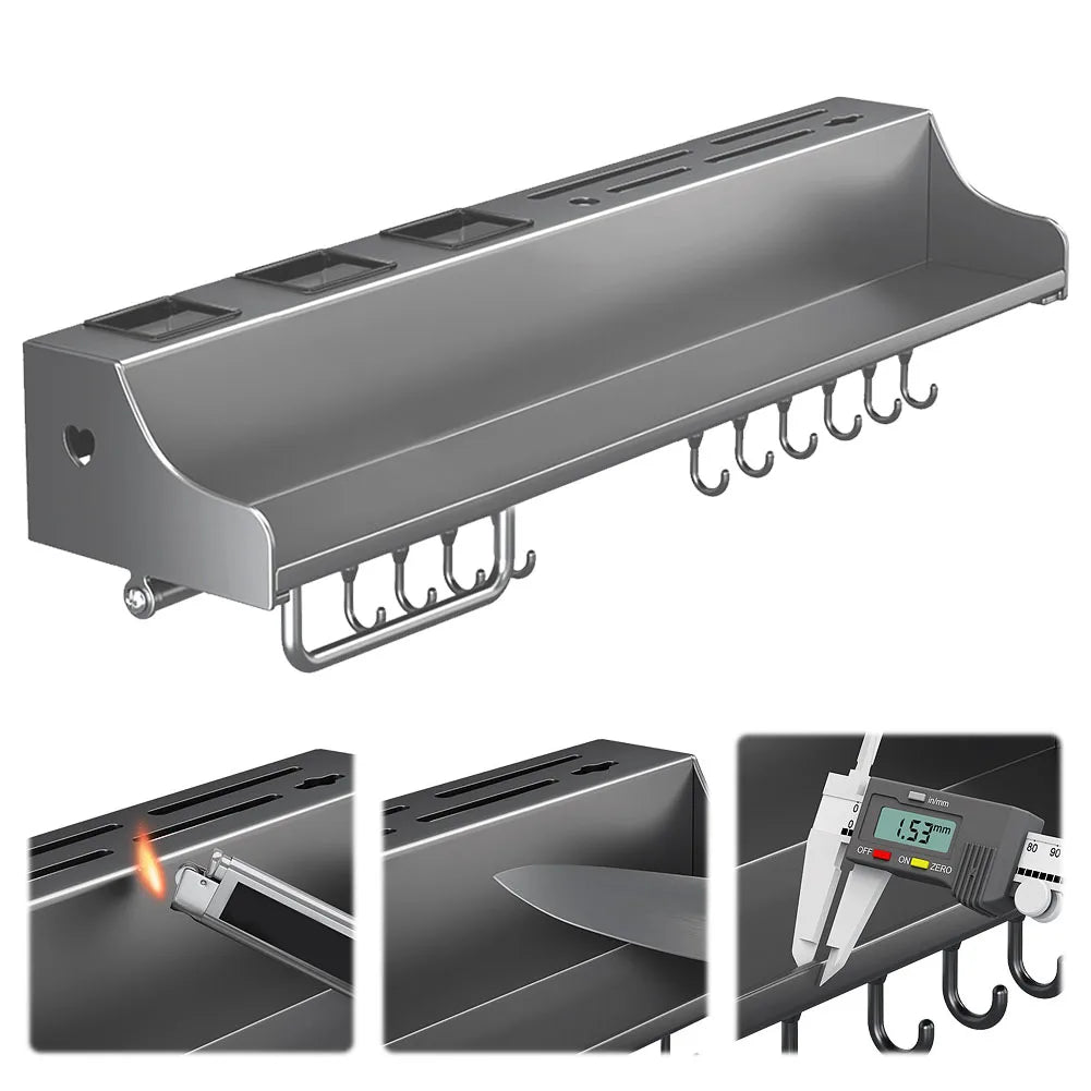 Compact Hanging Storage Rack For Kitchen Spices And Utensils