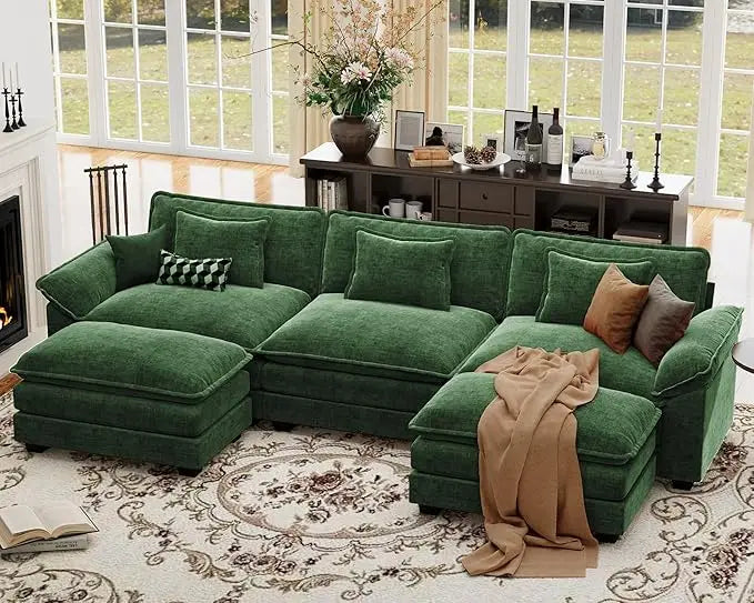 Modular Sectional Sofa With Movable Ottomans For Flexible Configurations
