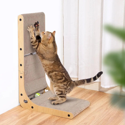L Shape Cat Scratcher Indoor Cats Cardboard Scratching