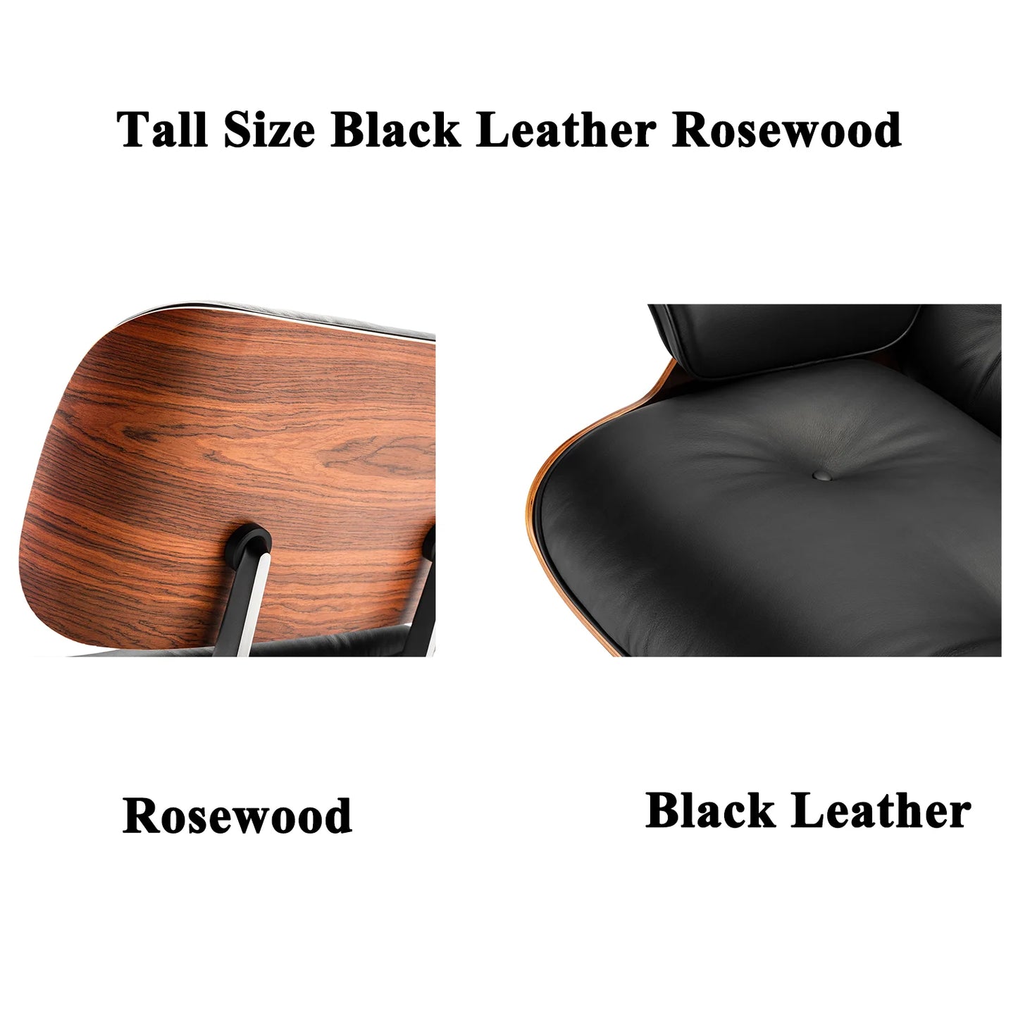 Genuine Leather Chaise Lounge Chair and Ottoman Living Room