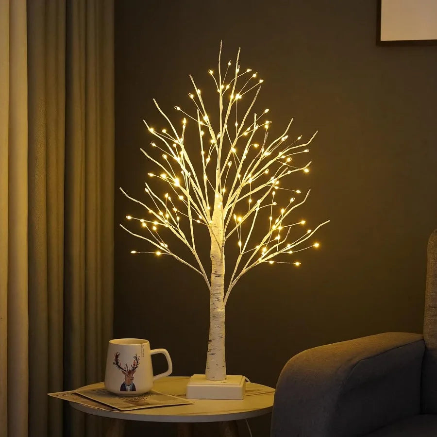 Valery Madelyn 2 Pack 144 LED Birch Tree Lamps With Timer