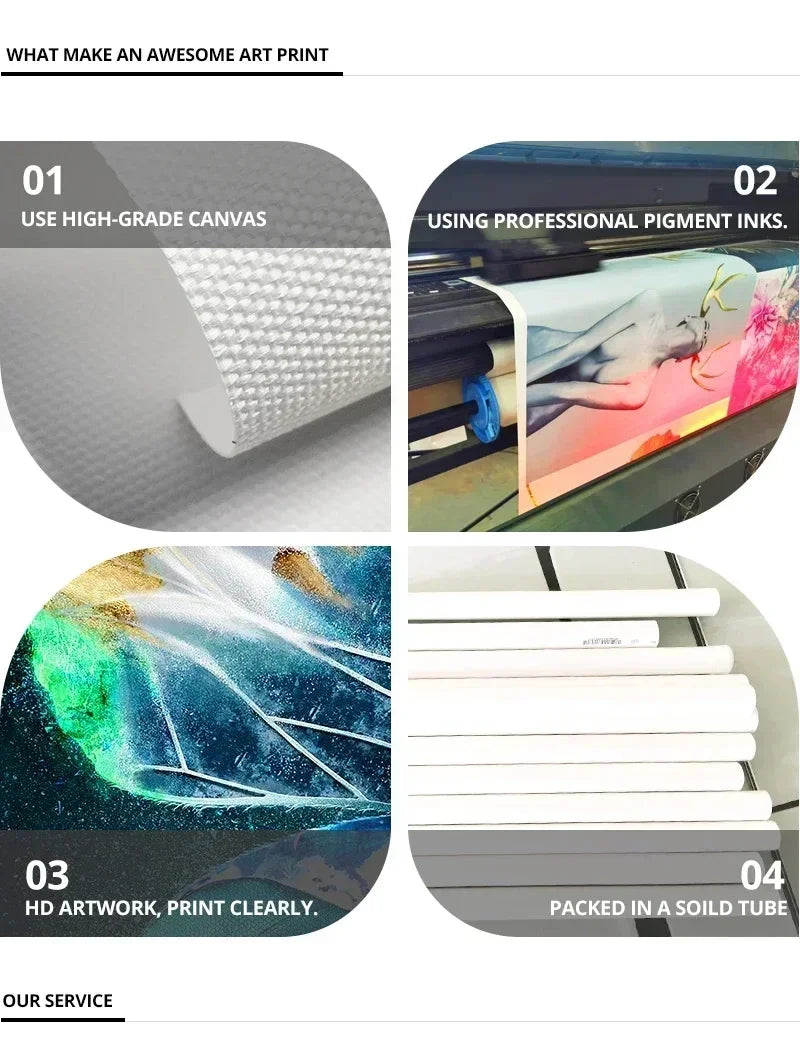 Geometric Abstract Wall Art Canvas Set For Living Room