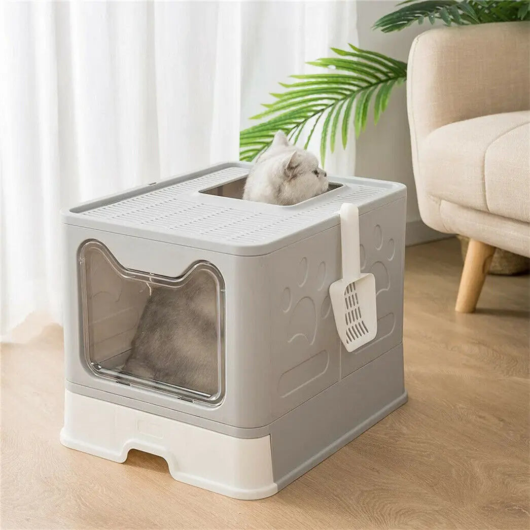 Feature Front Entry Hooded Cat Litter Tray With Drawer