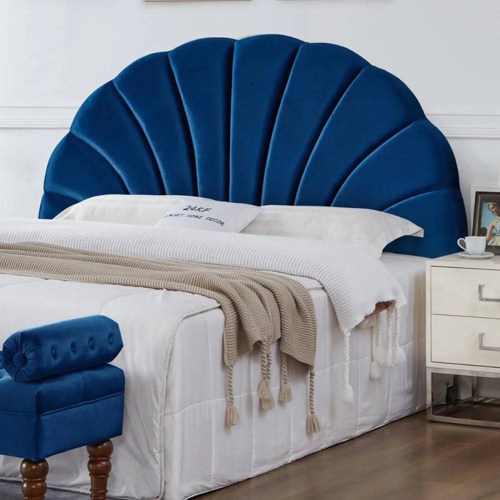 Luxurious Velvet Headboard With Petal Pattern TB117 Foam and SturdySolidWoodenFrame